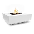 The Outdoor Plus 48 Square Cabo Fire Pit - GFRC Concrete - White - Match Lit - Liquid Propane OPT-CBSQ48-LIM-LP